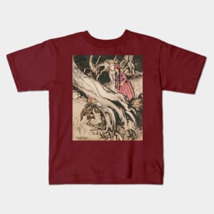 Snow White and Rose Red by Arthur Rackham Kids T-Shirt